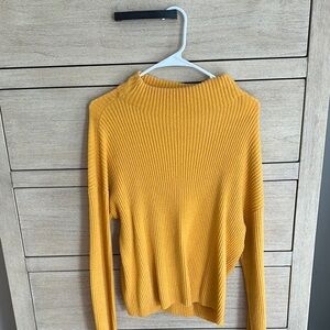 BP Yellow Cardigan Sweater with Ribbed Texture
